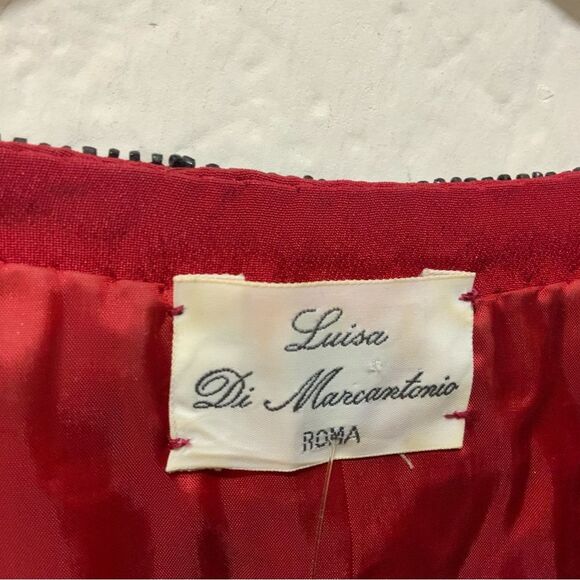 Luisa di Marcantonio Roma  Blazer in redVintage band Collar Evening Jacket - Picture 3 of 6